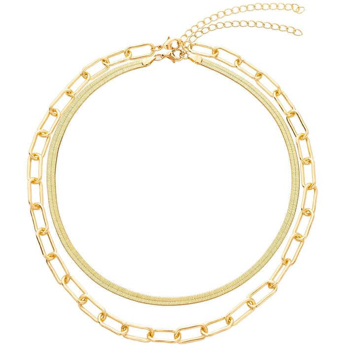 BaubleStar Paperclip Chain Layered Necklace