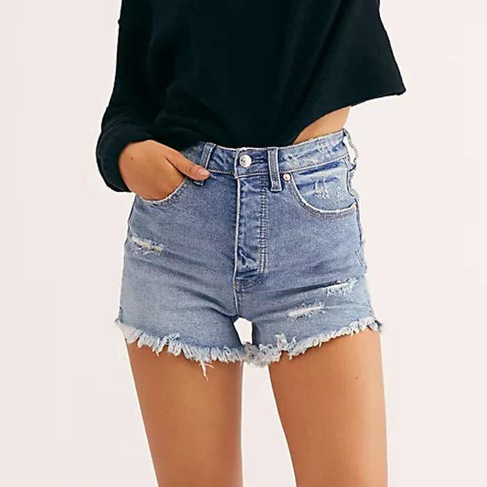 Free People We The Free Crvy Vintage High-Rise Shorts
