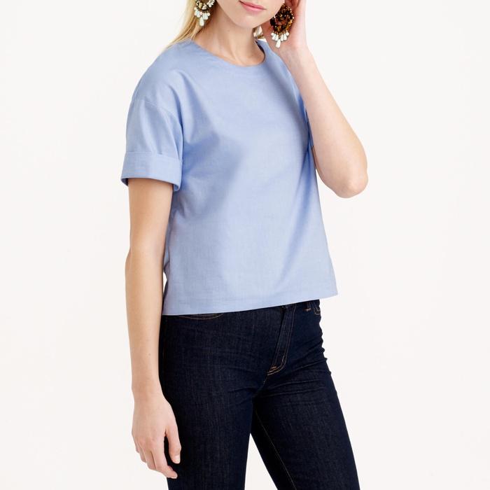 J.Crew Cotton Oxford Cloth Cropped Top