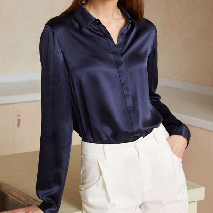 LilySilk Basic Concealed Placket Silk Shirt