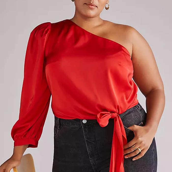 Mare Mare Draped Puff-Sleeved Blouse