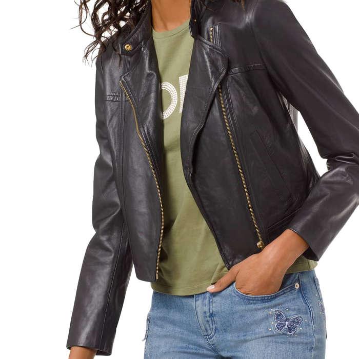Michael Michael Kors Leather Moto Jacket