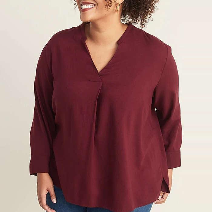 Old Navy Relaxed Plus-Size Pleated-Front Top