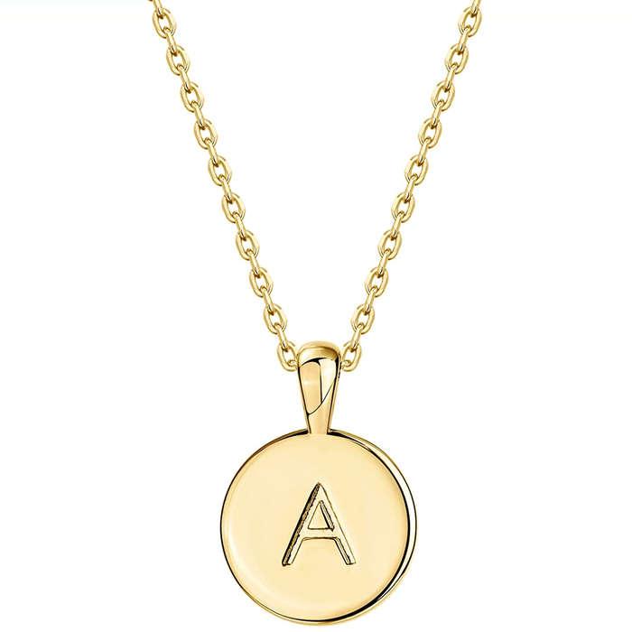 PAVOI 14K Gold Plated Letter Necklace