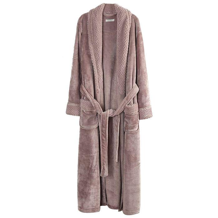 Richie House Plush Soft Warm Fleece Bathrobe Robe