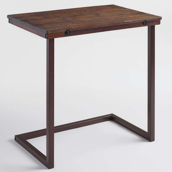 World Market Oversized Wood And Metal Laptop Table