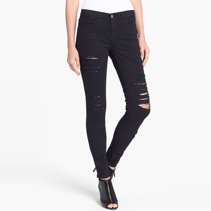 black distressed jeans womens