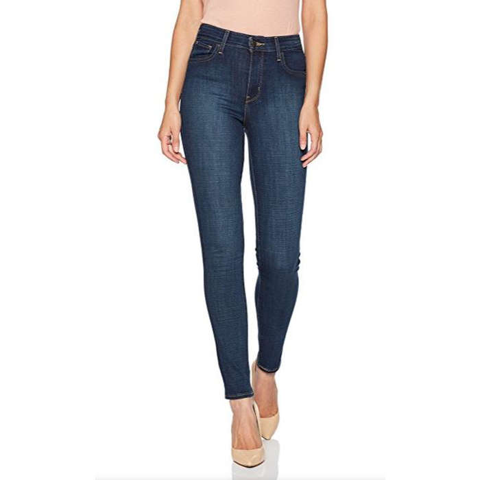dark high rise skinny jeans