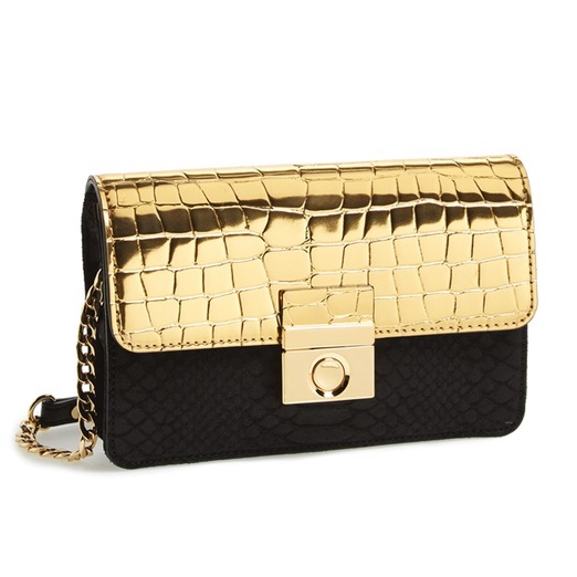 black and gold going out bag