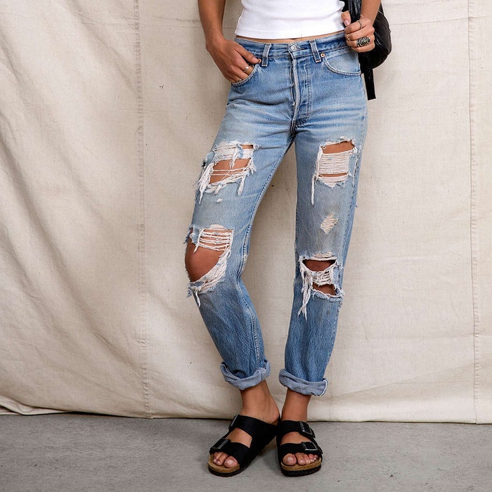 super destroyed jeans