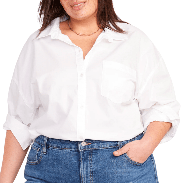 Women's plus size white dress shirt new arrivals