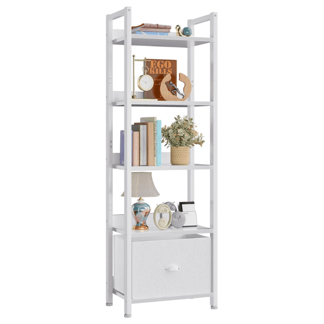 Furologee 5 Tier Bookshelf With Drawer