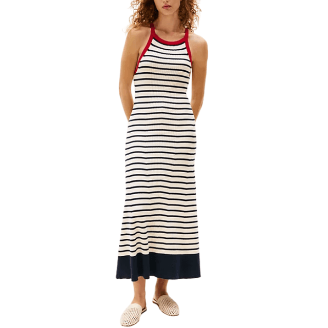Macy's Tommy Hilfiger X SRG Women's Striped Knit Maxi Dress