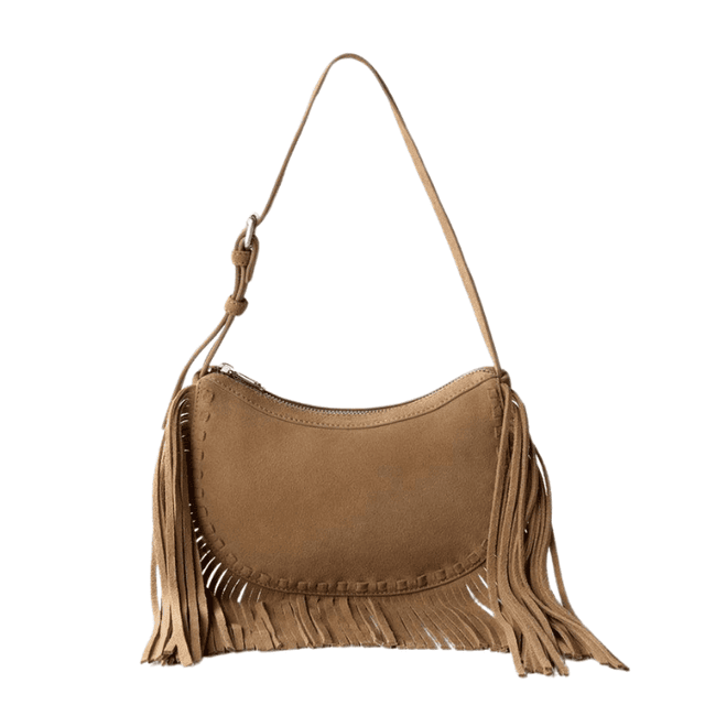 Zara Suede Fringe shoulder Bag