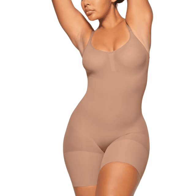 SHEER SEAMLESS MID THIGH BODYSUIT