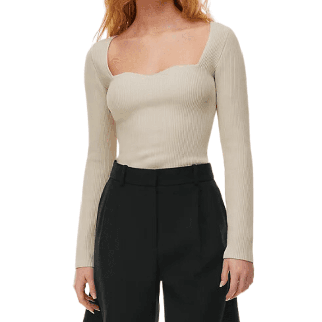 Aritzia Babaton Sculpt Knit Sweetheart Longsleeve