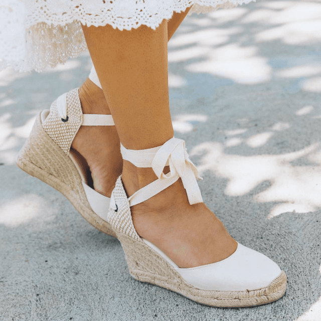 Soludos linen espadrille tall wedge sandal sales