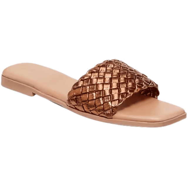 Old Navy Faux-Leather Woven Slide Sandals