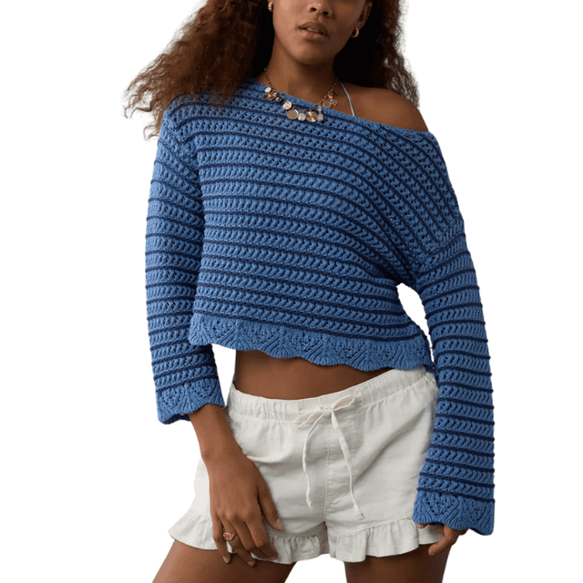 AE Ballet Neck Open Knit Sweater