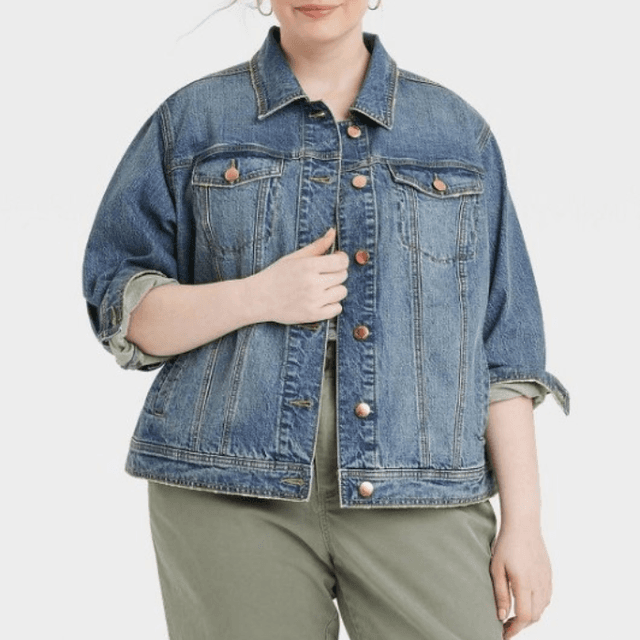 plus size paris louis denim jacket