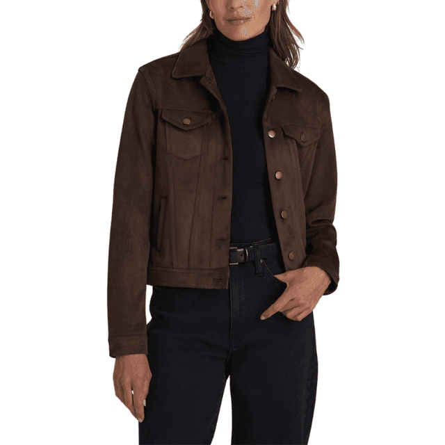 True Touch Suede Trucker Jacket for Tall Women