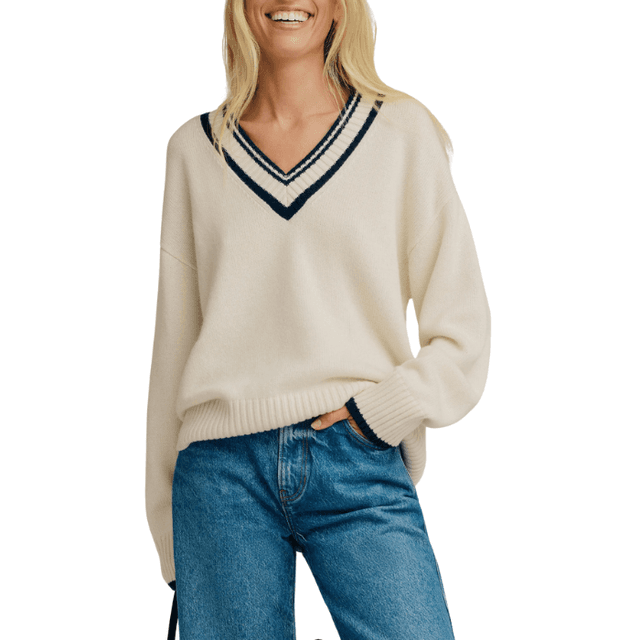 Reformation Jadey Oversize Tipped Cashmere Sweater