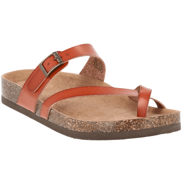 Time and Tru Asymmetric Strap Footbed Sandals