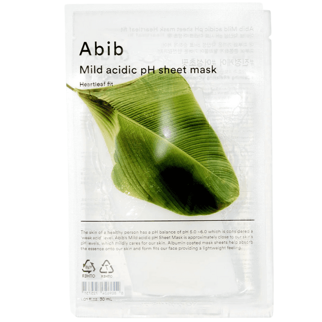 Abib Mild acidic pH sheet mask Heartleaf Fit