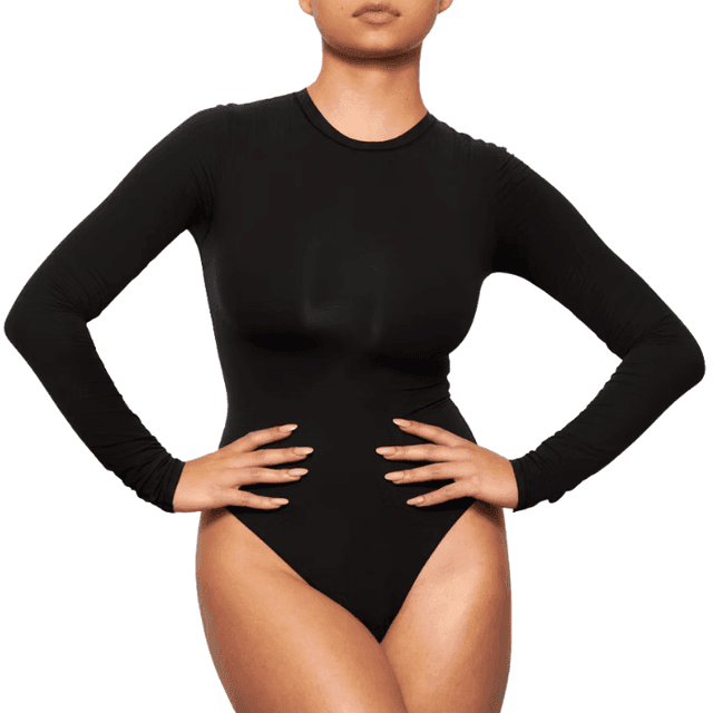 Skims Fits Everybody Long Sleeve Crew Neck Bodysuit