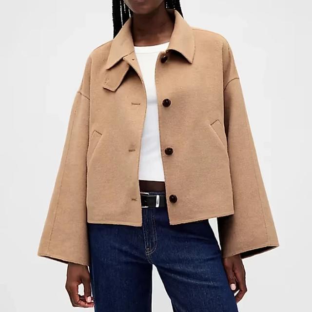 Wool-Blend Swing Jacket