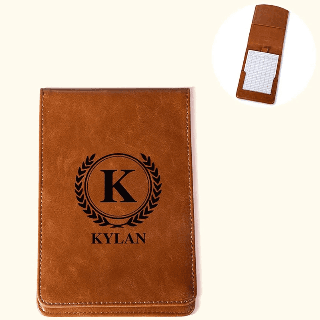 Personalized Leather Golf Scorecard Holder with Engraved Initial and Name Birthday Game Day Gift for Man Golf Lover - CALLIE