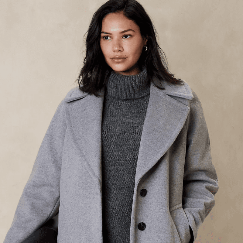 Banana republic sale grey wool coat