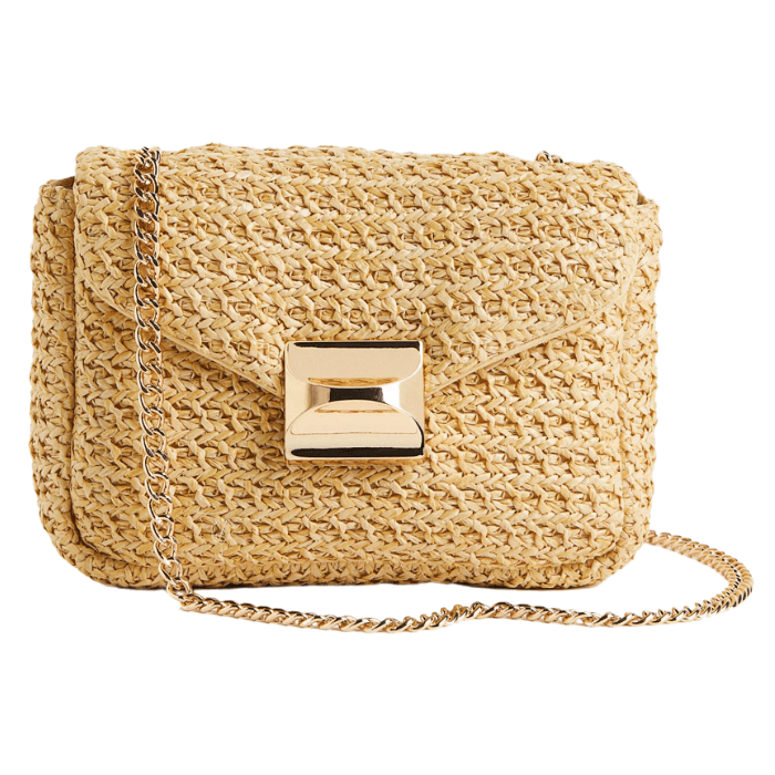 Justin Taylor Feeling Cute Rounded Rattan Handbag in Camel - Kayarize