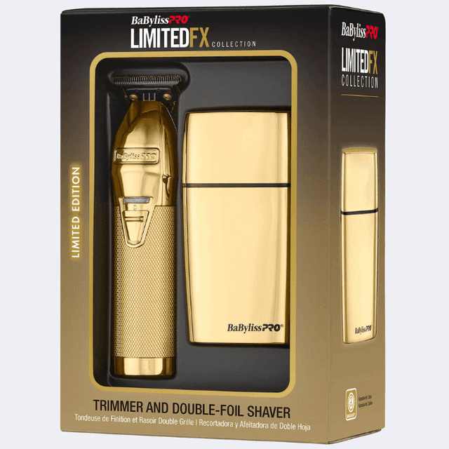 BaBylissPRO LimitedFX Gold Trimmer and Double-Foil Shaver Gift Set