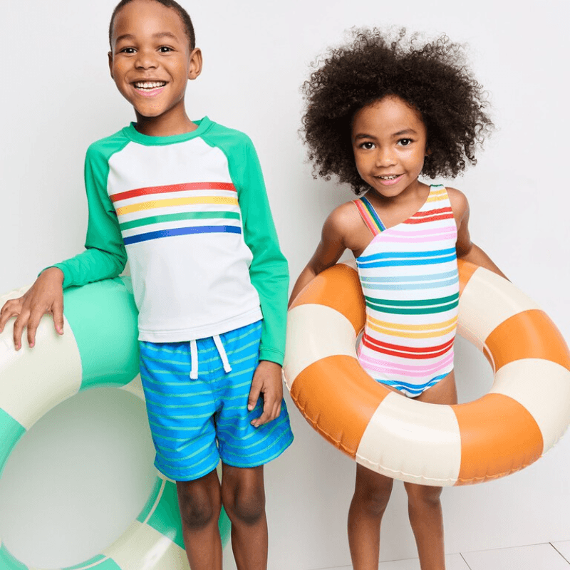 Children in swimwear on sale