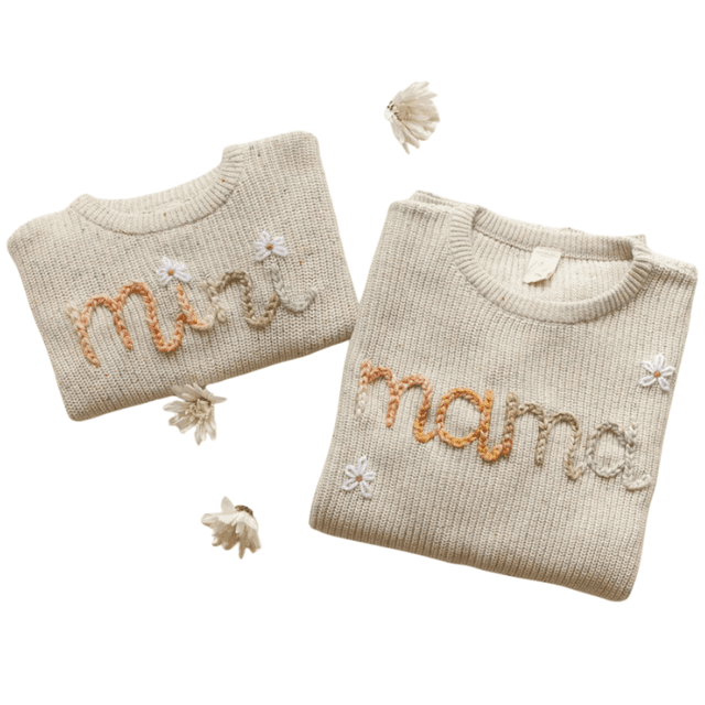 LettieLovie Custom Embroidered Mama and Mini Sweater