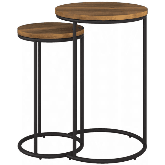 CorLiving Fort Worth Wood Grain Finish Nesting Side Table Brown