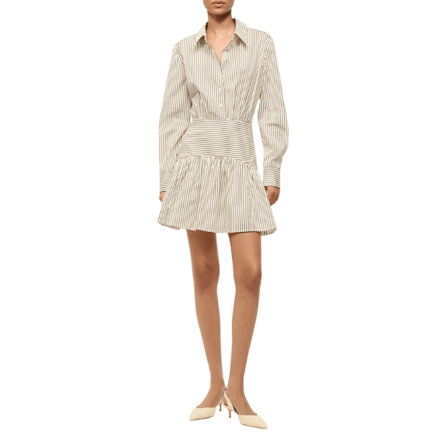 Staud Rocco Stripe Mini Shirtdress