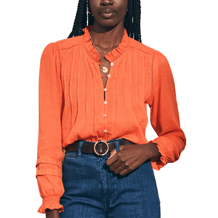Button up clearance peasant blouse