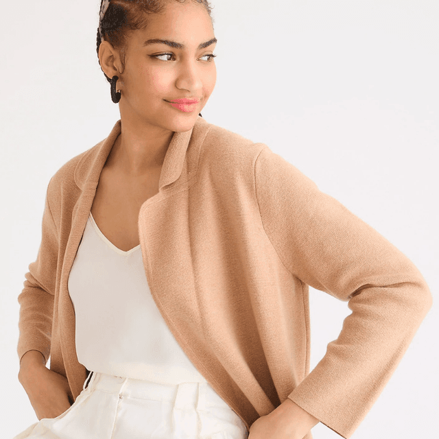 J crew margot cropped sweater clearance blazer