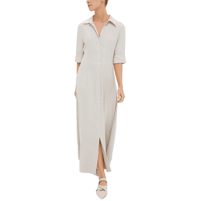 STAUD Natural Joan Linen Dress