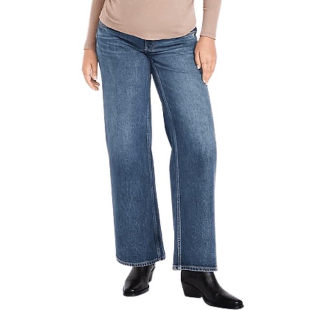 Old Navy Maternity Extra High-Waisted Full-Panel Wide-Leg Jeans