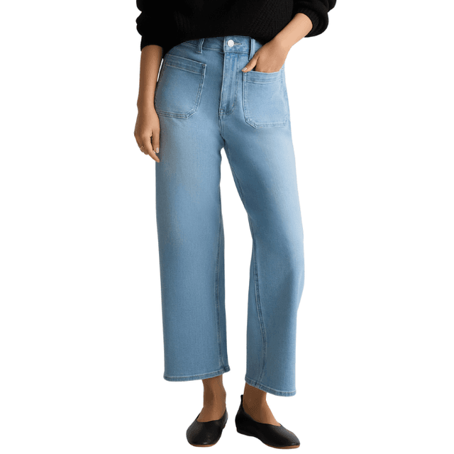 Quince Bella Stretch Patch Pocket Wide Leg Jeans