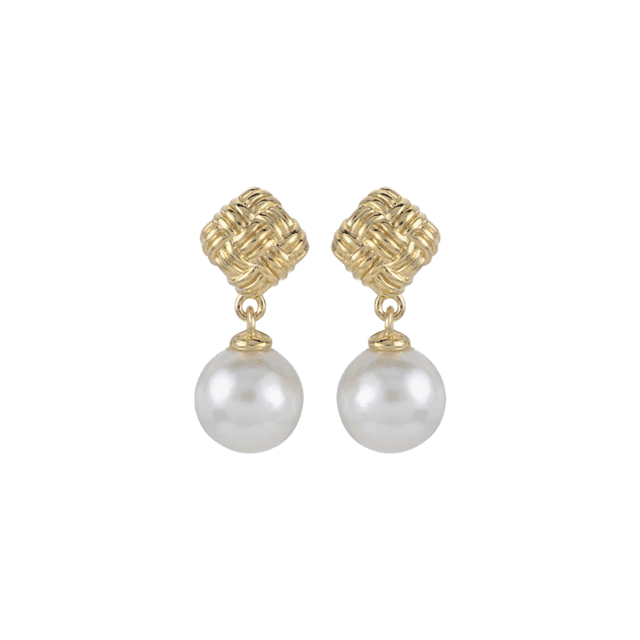 Kay Jewelers Cultured Pearl Woven Dangle Earrings