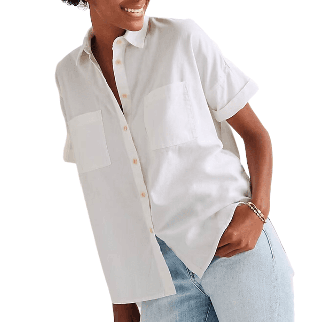 ladies short sleeve button up shirts