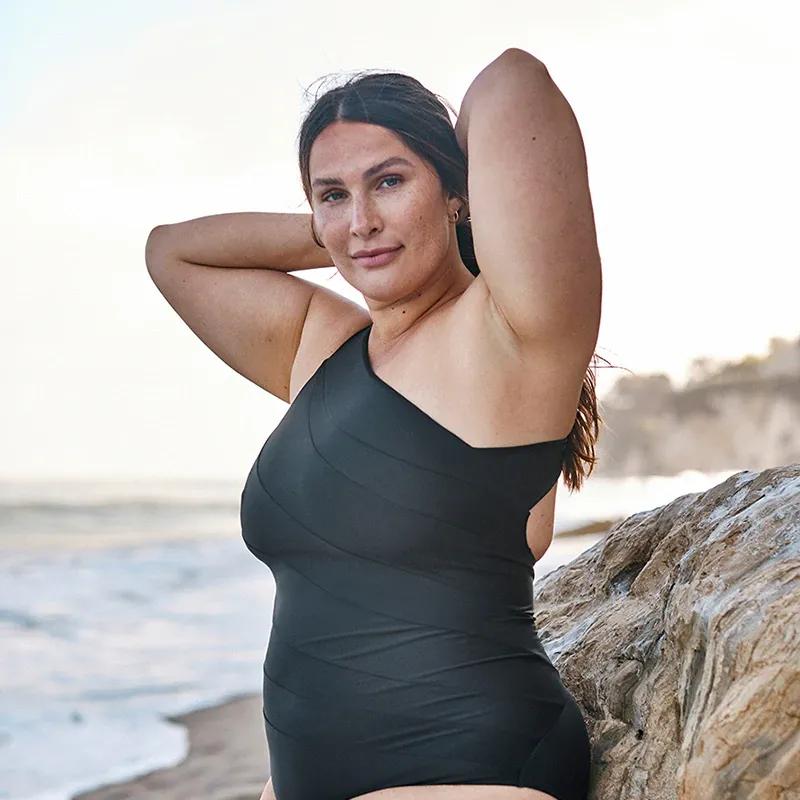 Built in Bra and Leggings Swim Romper Ruched One Piece Full