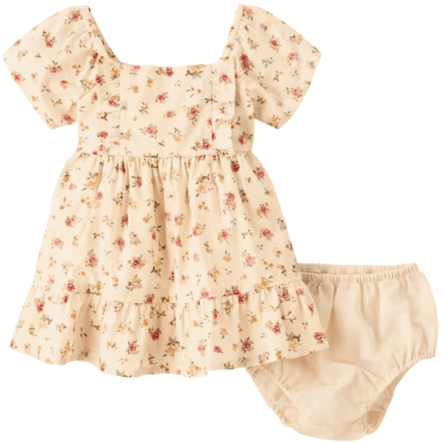 The Children's Place Baby Girls Floral Ruffle Fit And Flare Dress