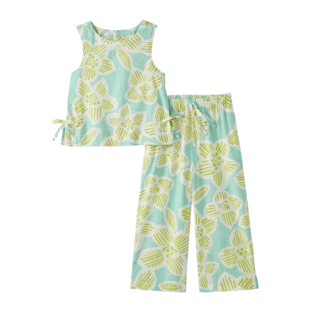 Hanna Andersson Sleeveless Poplin Top & Wide Leg Pants Set