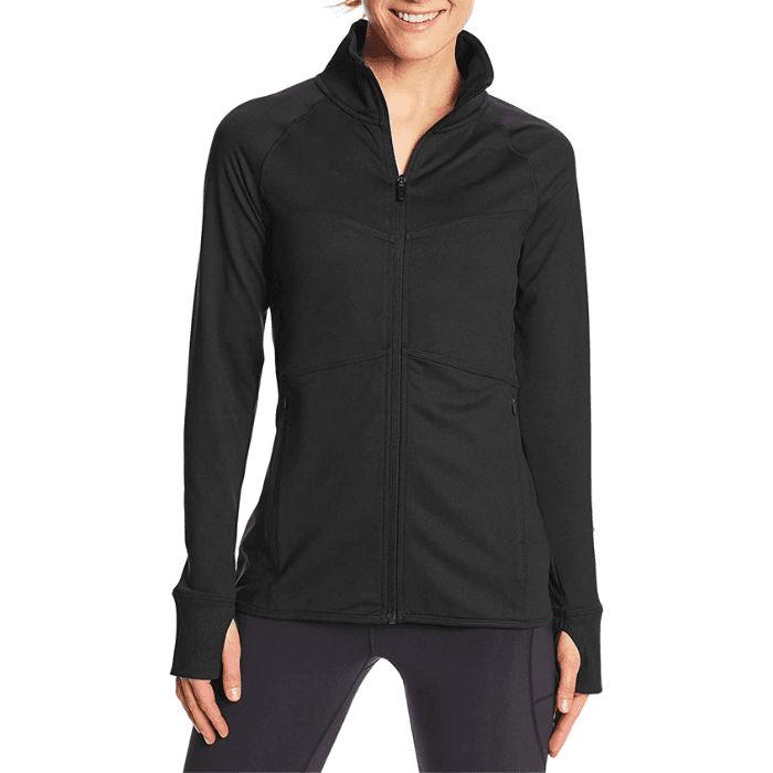 Lock and Love Women's Full Zip-up Yoga Workout Running Track Jacket with  Thumb Holes