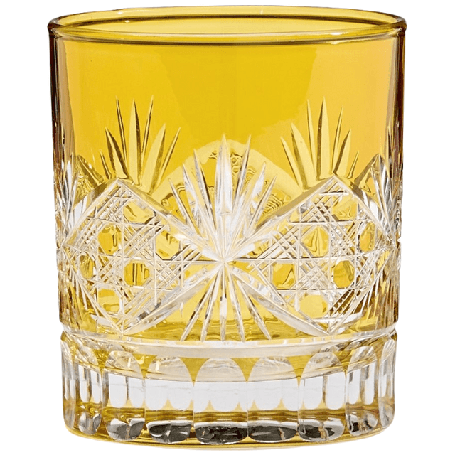 Pottery Barn Antique Cut Double Old Fashioned Glasses